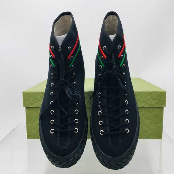 Gucci Interlocking G High Top Sneakers Black 703033 9ARZO 1000 - Picture 9 of 16